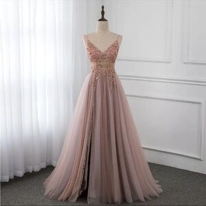 Elegant Evening Gown in Blush Pink